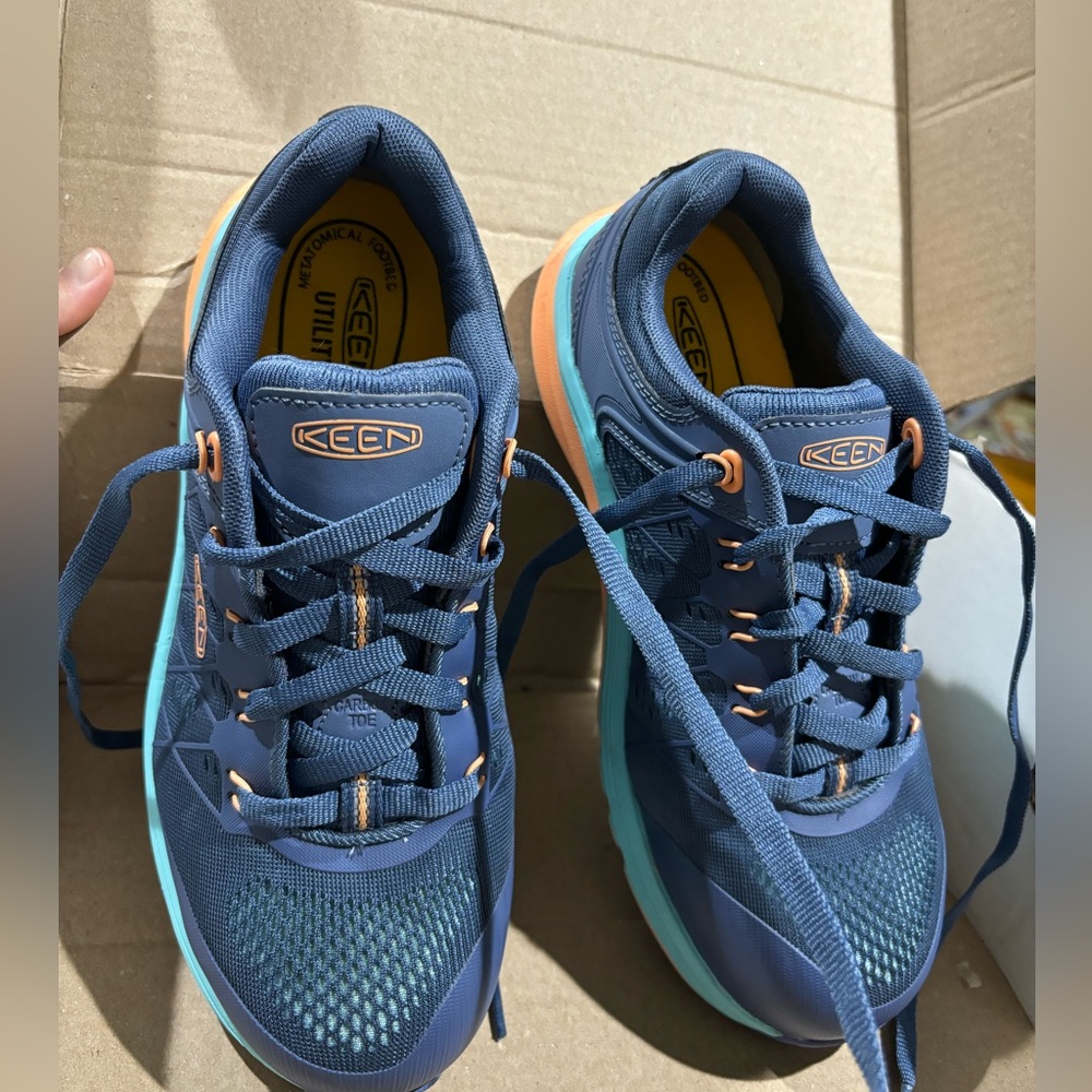 KEEN Women's Navy Athletic Sneakers with Teal and Coral Accents